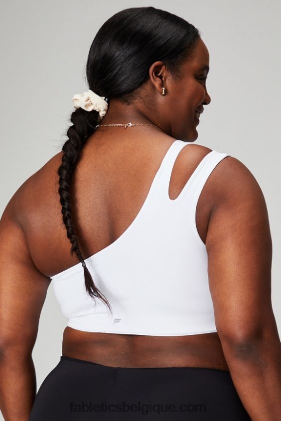soutien-gorge midi asymétrique à double bretelle femmes Fabletics 404P0T1488 blanc classique