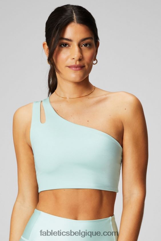 soutien-gorge midi asymétrique à double bretelle femmes Fabletics 404P0T1493 éclat au brouillard salin