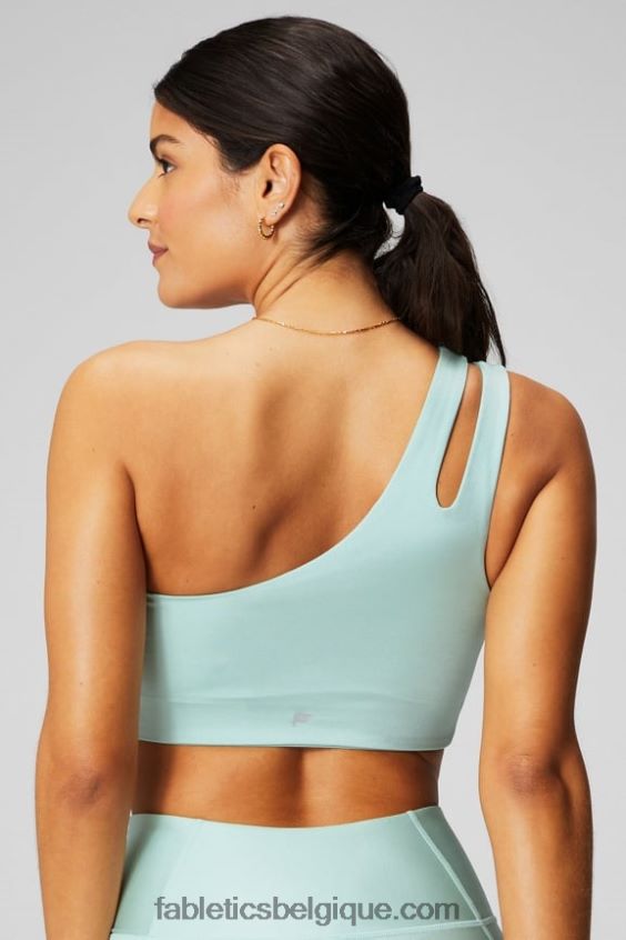 soutien-gorge midi asymétrique à double bretelle femmes Fabletics 404P0T1493 éclat au brouillard salin