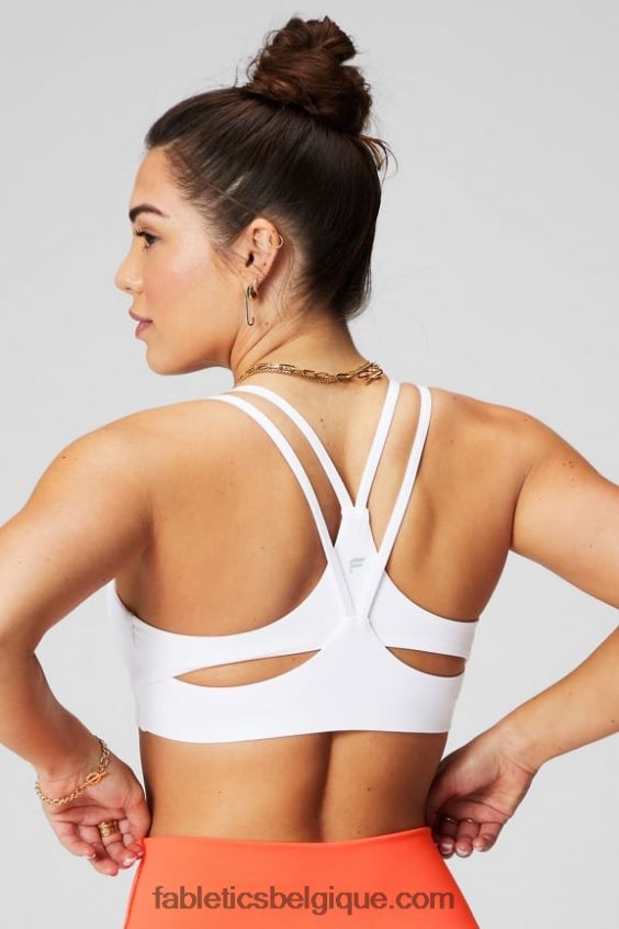 soutien-gorge principal à faible impact femmes Fabletics 404P0T1451 blanc classique