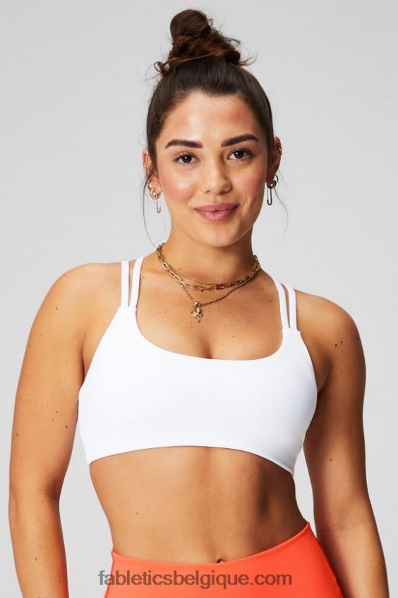 soutien-gorge principal à faible impact femmes Fabletics 404P0T1451 blanc classique