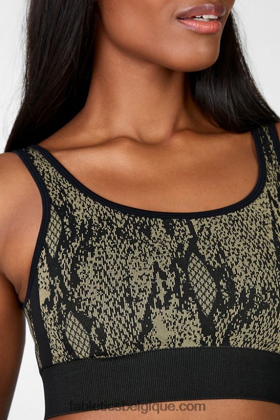 soutien-gorge sans couture Kamila femmes Fabletics 404P0T1669 vert reptile/noir