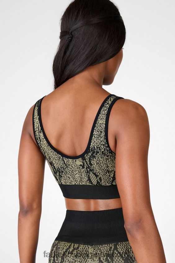 soutien-gorge sans couture Kamila femmes Fabletics 404P0T1669 vert reptile/noir