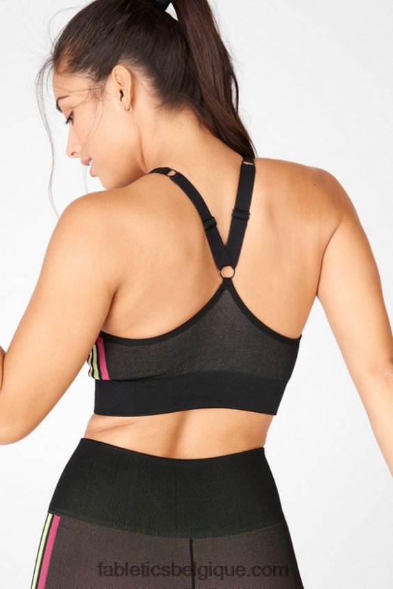 soutien-gorge sans couture aisley femmes Fabletics 404P0T1671 rose rayé multi