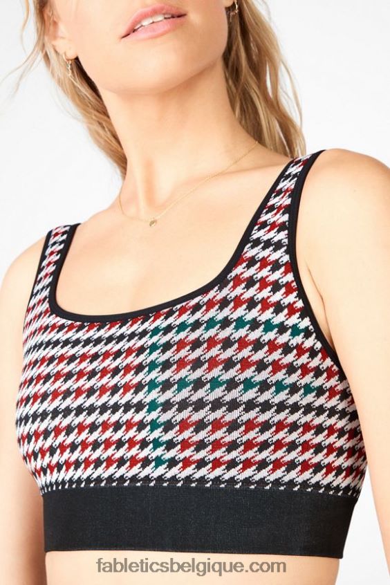 soutien-gorge sans coutures camryn à motif pied-de-poule femmes Fabletics 404P0T1673 motif pied-de-poule