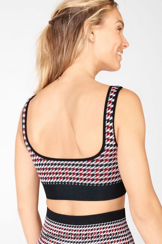 soutien-gorge sans coutures camryn à motif pied-de-poule femmes Fabletics 404P0T1673 motif pied-de-poule