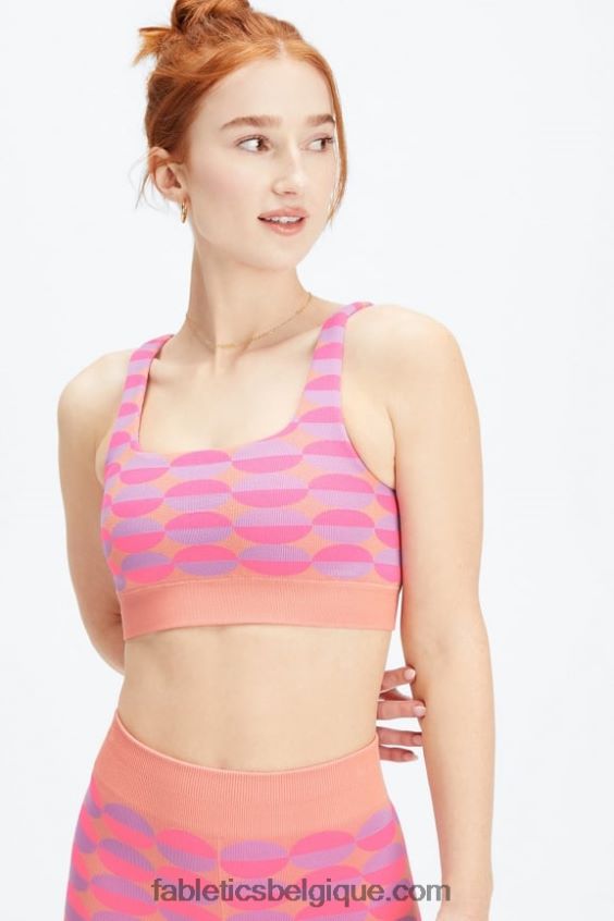 soutien-gorge sans coutures dottie geo femmes Fabletics 404P0T1601 rose rave géo multi