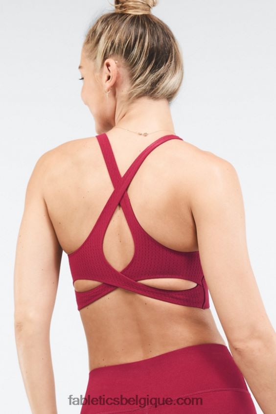 soutien-gorge sculptknit sans rebond femmes Fabletics 404P0T1645 éclat de cerise