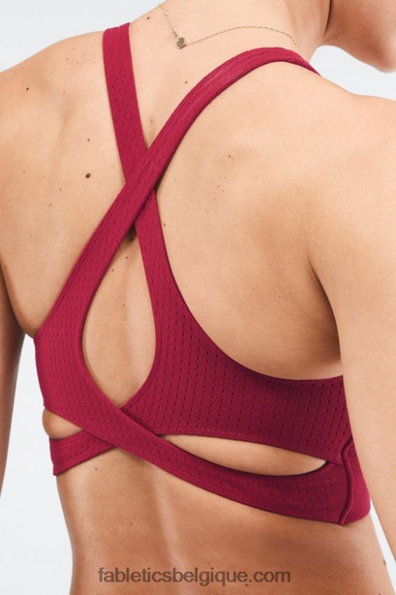 soutien-gorge sculptknit sans rebond femmes Fabletics 404P0T1645 éclat de cerise