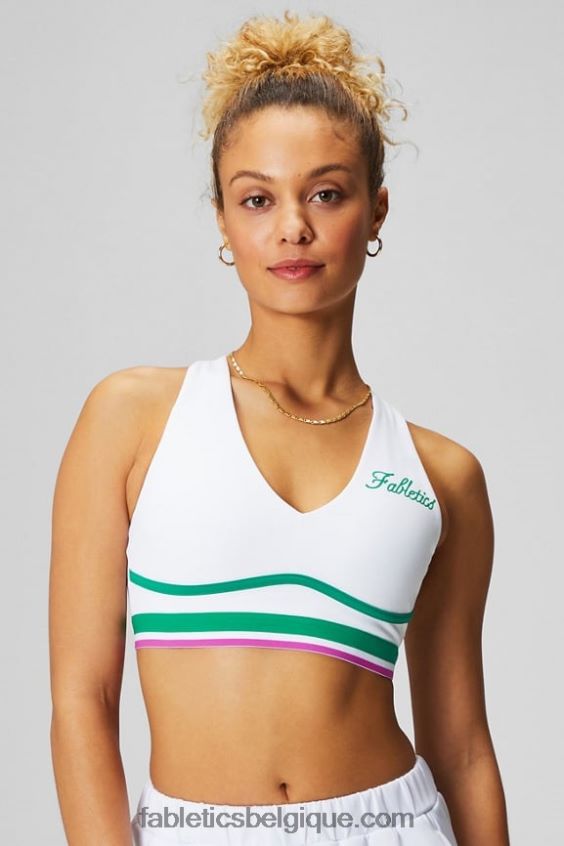 toute la journée tous les jours soutien-gorge 100 femmes Fabletics 404P0T1463 blanc classique/rayures multiples/graphique