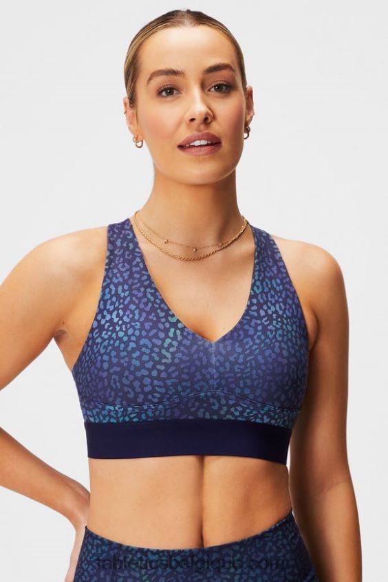 toute la journée tous les jours soutien-gorge 100 femmes Fabletics 404P0T1466 heatmap léopard/bleu marine