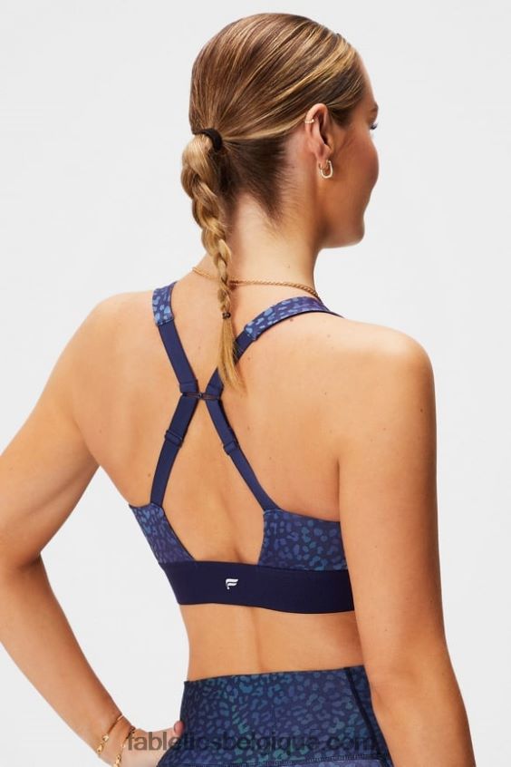 toute la journée tous les jours soutien-gorge 100 femmes Fabletics 404P0T1466 heatmap léopard/bleu marine