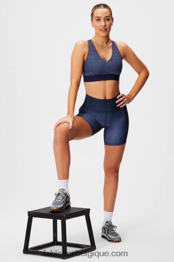 toute la journée tous les jours soutien-gorge 100 femmes Fabletics 404P0T1466 heatmap léopard/bleu marine