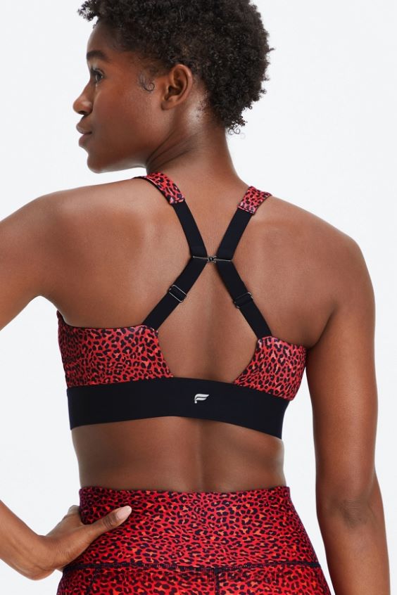 toute la journée tous les jours soutien-gorge 102 femmes Fabletics 404P0T1472 électrique cerise mini léopard/noir