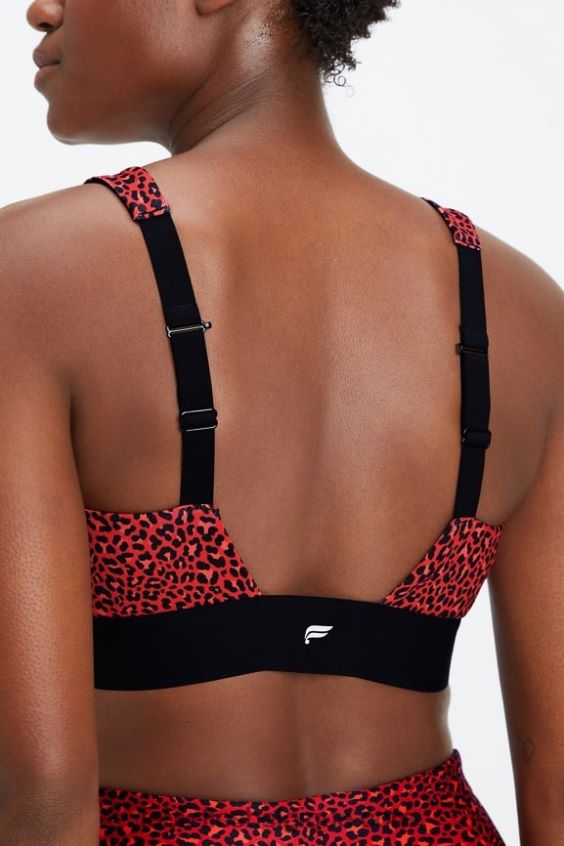 toute la journée tous les jours soutien-gorge 102 femmes Fabletics 404P0T1472 électrique cerise mini léopard/noir