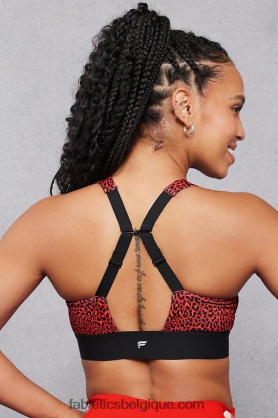 toute la journée tous les jours soutien-gorge 102 femmes Fabletics 404P0T1472 électrique cerise mini léopard/noir