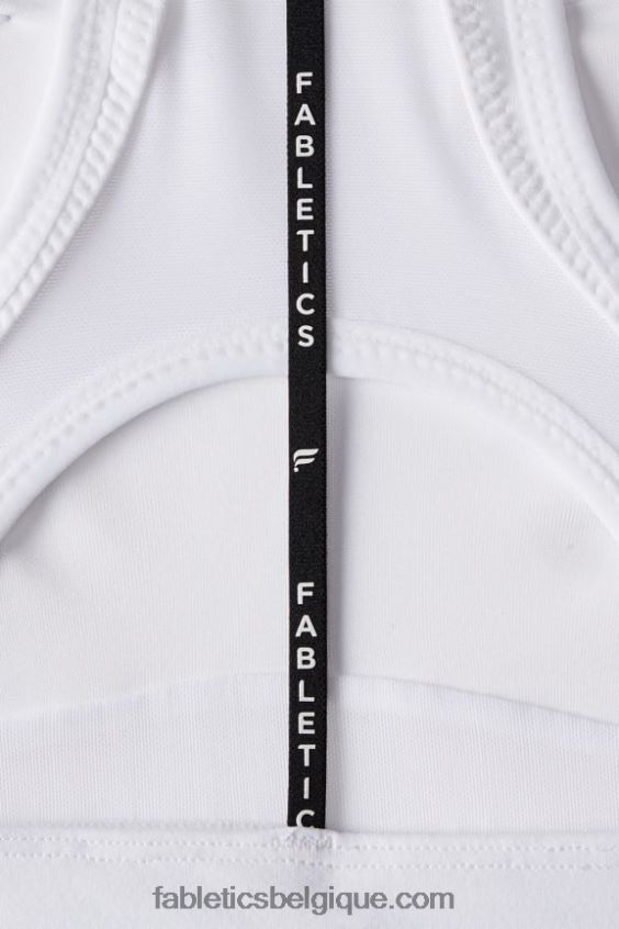 belle soutien-gorge de sport à dos nageur à impact élevé femmes Fabletics 404P0T1393 blanc classique