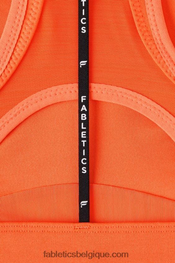 belle soutien-gorge de sport à dos nageur à impact élevé femmes Fabletics 404P0T1394 orange passion