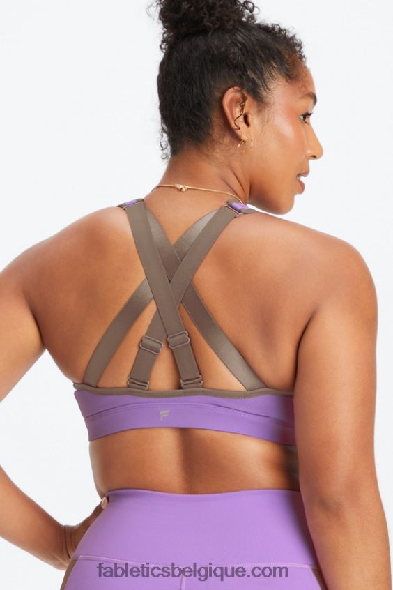 belle soutien-gorge de sport à impact élevé femmes Fabletics 404P0T1399 ultraviolet/écorce de saule