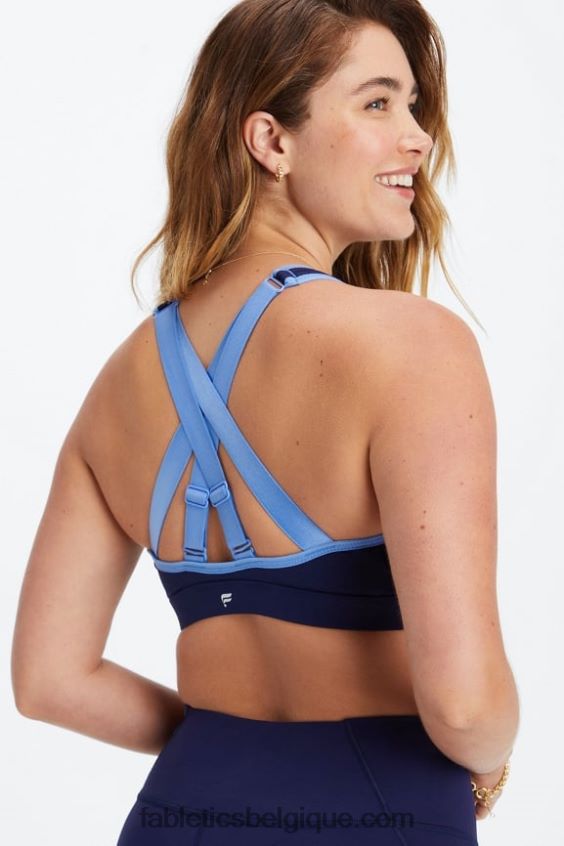 belle soutien-gorge de sport à impact élevé femmes Fabletics 404P0T1400 marine profond/bleuet