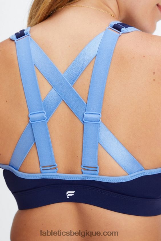 belle soutien-gorge de sport à impact élevé femmes Fabletics 404P0T1400 marine profond/bleuet