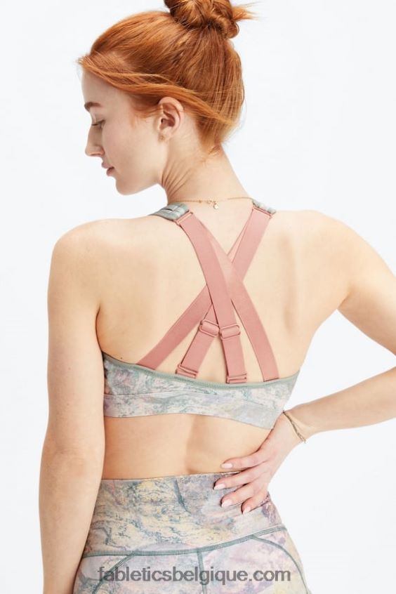 belle soutien-gorge de sport à impact élevé femmes Fabletics 404P0T1401 roche lunaire/canyon rose