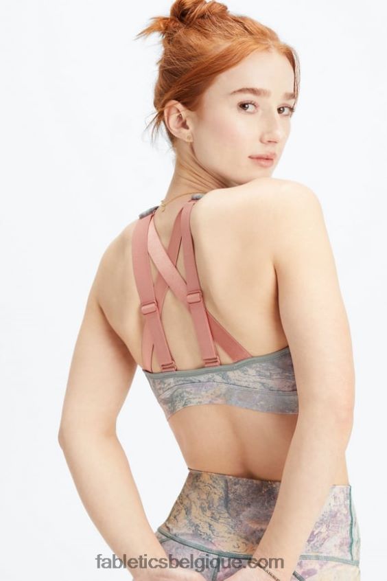 belle soutien-gorge de sport à impact élevé femmes Fabletics 404P0T1401 roche lunaire/canyon rose
