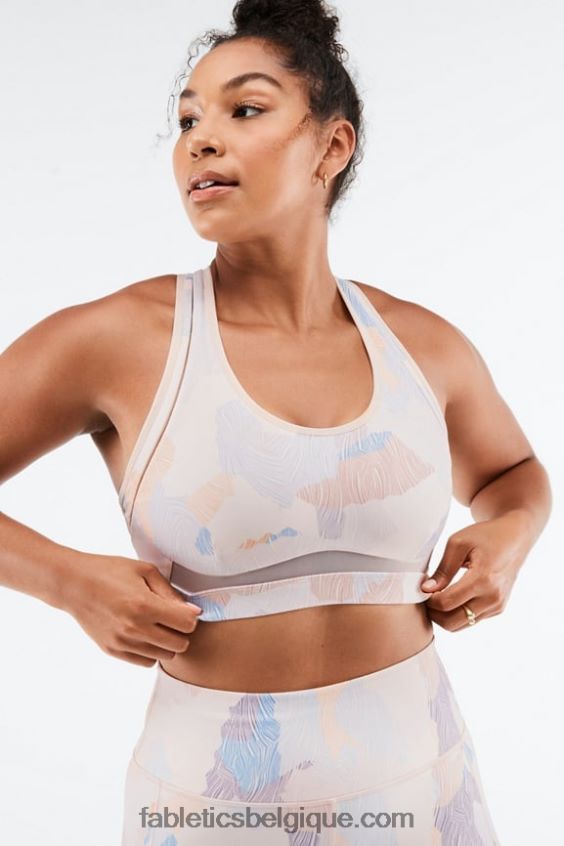 belle soutien-gorge de sport à impact élevé femmes Fabletics 404P0T1407 sable aride/chaud