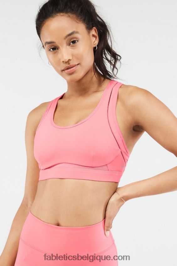belle soutien-gorge de sport à impact élevé femmes Fabletics 404P0T1408 coucher de soleil/feu de joie
