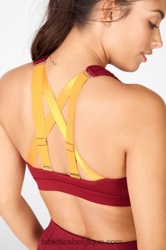 belle soutien-gorge de sport à impact élevé femmes Fabletics 404P0T1410 brique/ocre