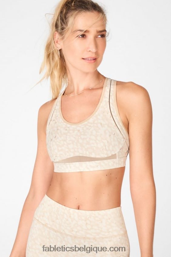 belle soutien-gorge de sport à impact élevé femmes Fabletics 404P0T1412 froid/or mat