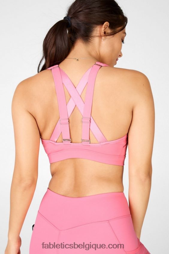 belle soutien-gorge de sport à impact élevé femmes Fabletics 404P0T1414 mauve rosé
