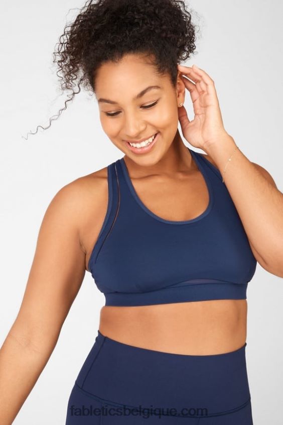 belle soutien-gorge de sport à impact élevé femmes Fabletics 404P0T1415 bleu marine profond