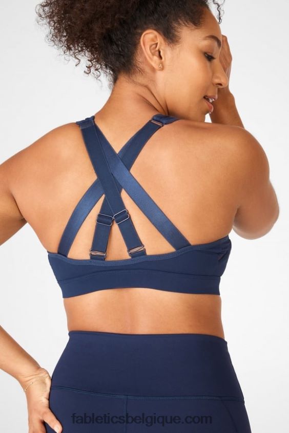 belle soutien-gorge de sport à impact élevé femmes Fabletics 404P0T1415 bleu marine profond