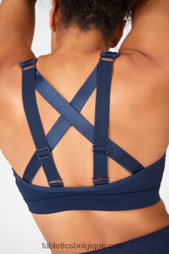 belle soutien-gorge de sport à impact élevé femmes Fabletics 404P0T1415 bleu marine profond
