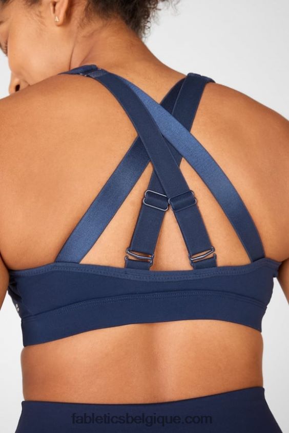 belle soutien-gorge de sport à impact élevé femmes Fabletics 404P0T1415 bleu marine profond