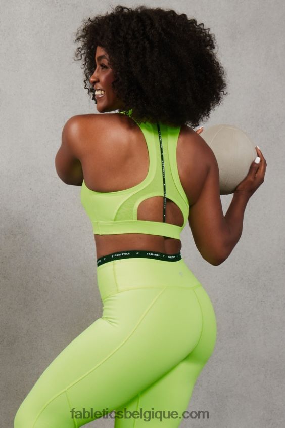 brassière de sport à dos nageur belle femmes Fabletics 404P0T1395 surligneur