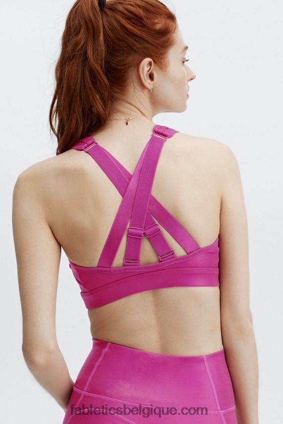 brassière de sport impactante belle irisée femmes Fabletics 404P0T1405 fuchsia foncé irisé/très baie