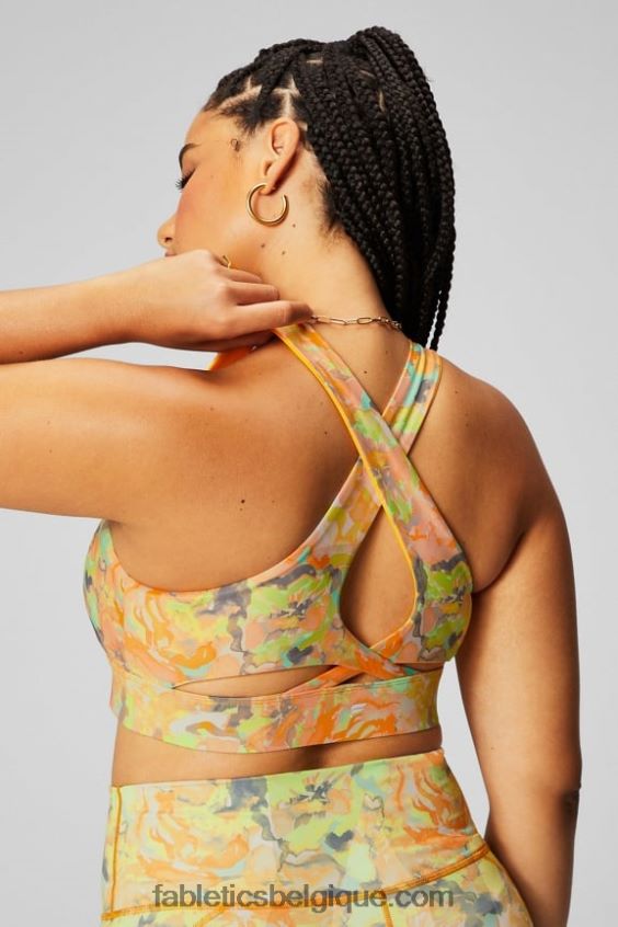 soutien-gorge de sport anti-rebond 89 femmes Fabletics 404P0T1334 souci peint
