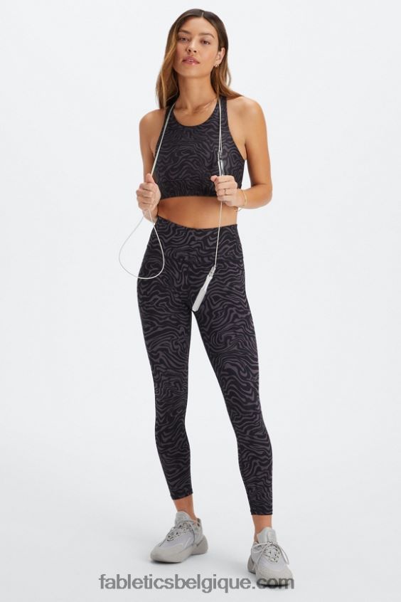 soutien-gorge de sport anti-rebond 90 femmes Fabletics 404P0T1339 zèbre marbré étain