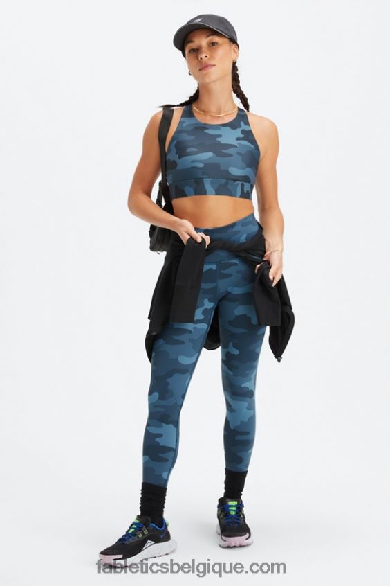 soutien-gorge de sport anti-rebond 91 femmes Fabletics 404P0T1344 grand camouflage vague de minuit