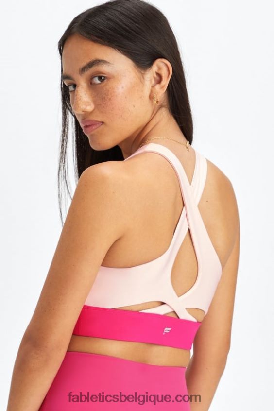 soutien-gorge de sport anti-rebond 92 femmes Fabletics 404P0T1348 opale/rose peluche