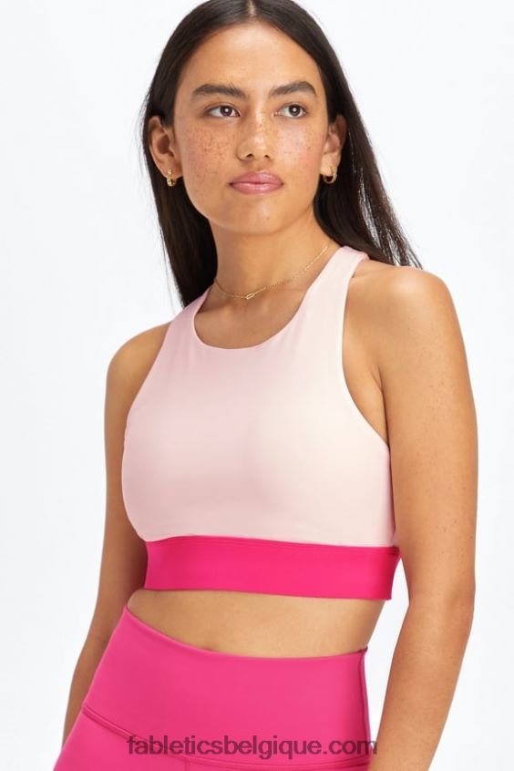 soutien-gorge de sport anti-rebond 92 femmes Fabletics 404P0T1348 opale/rose peluche