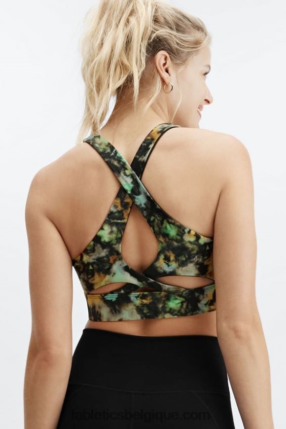 soutien-gorge de sport anti-rebond 93 femmes Fabletics 404P0T1355 voyage tie-dye