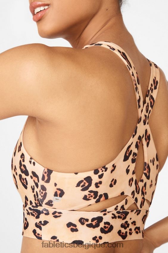 soutien-gorge de sport anti-rebond 94 femmes Fabletics 404P0T1358 léopard du désert