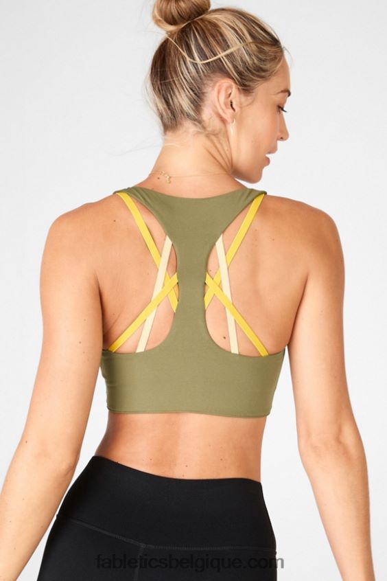 soutien-gorge de sport à fort impact boost femmes Fabletics 404P0T1438 bosquet/agave multi