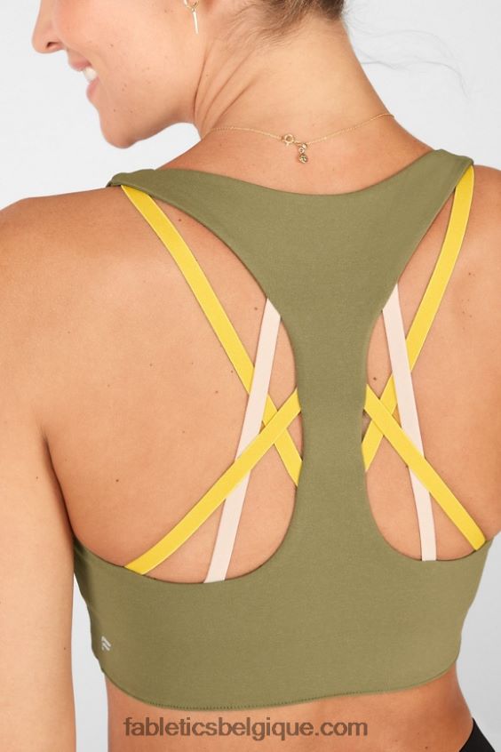 soutien-gorge de sport à fort impact boost femmes Fabletics 404P0T1438 bosquet/agave multi