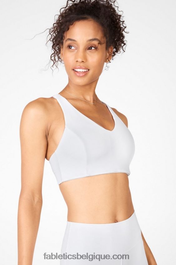 soutien-gorge de sport à fort impact boost femmes Fabletics 404P0T1439 blanc/rose peluche multi