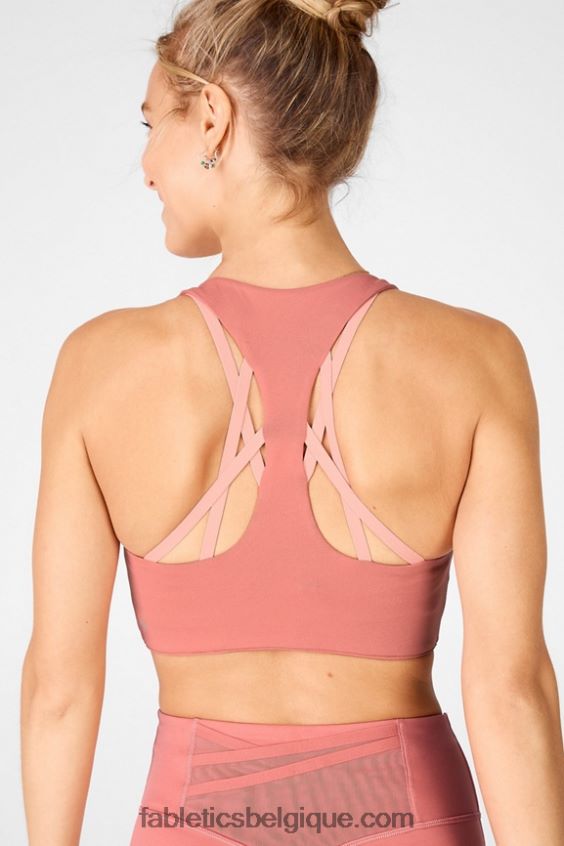 soutien-gorge de sport à fort impact boost femmes Fabletics 404P0T1441 cèdre/fleur poussiéreux