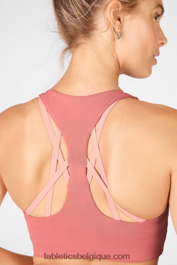 soutien-gorge de sport à fort impact boost femmes Fabletics 404P0T1441 cèdre/fleur poussiéreux